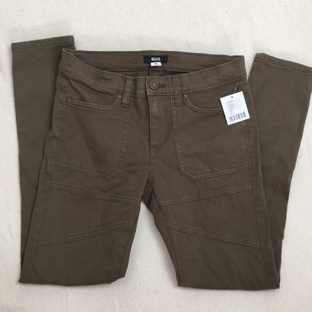 UrBan Outfitters BDG  skinny Moto ankle zip khaki